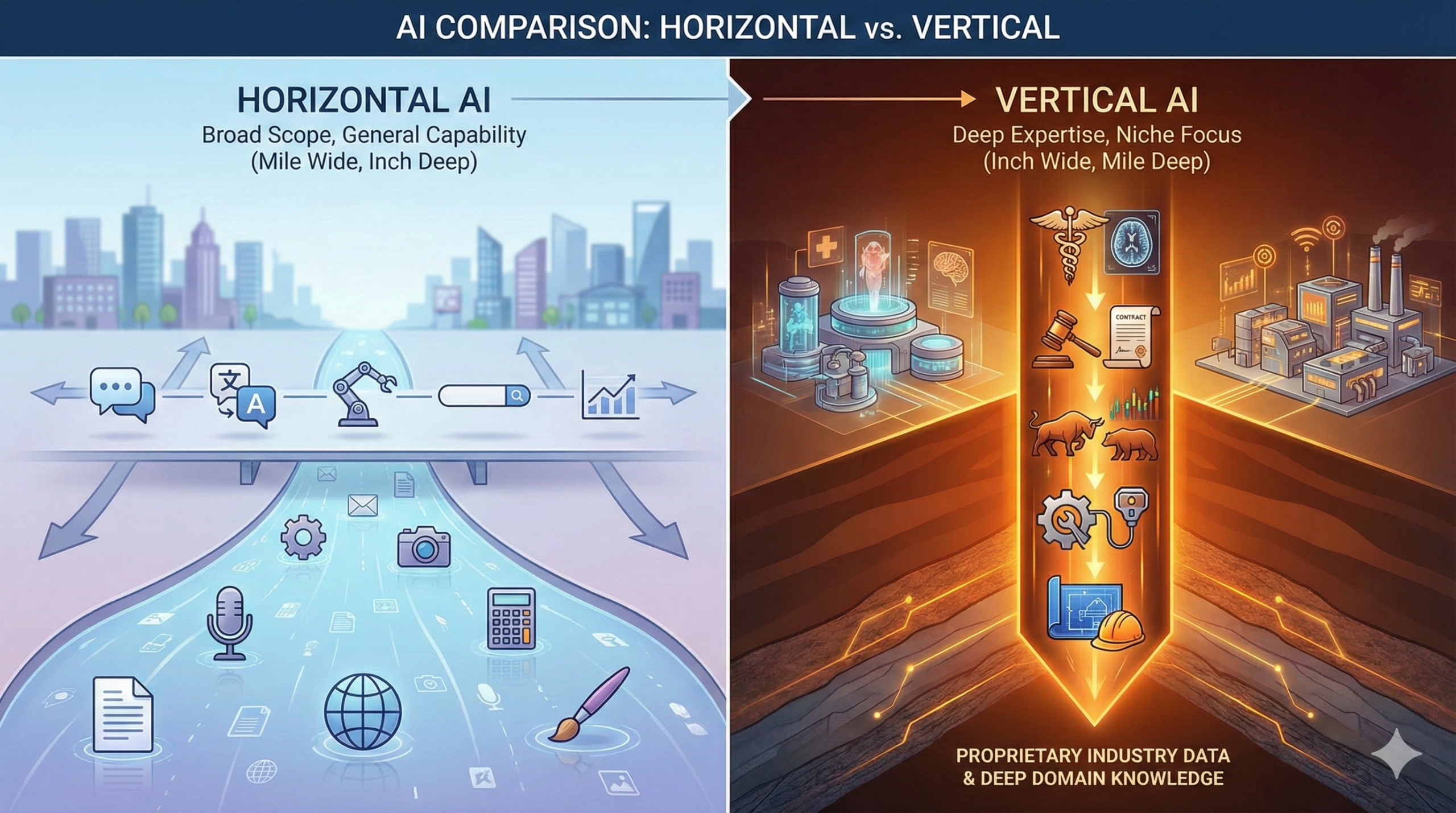 Vertical and Horizontal AI